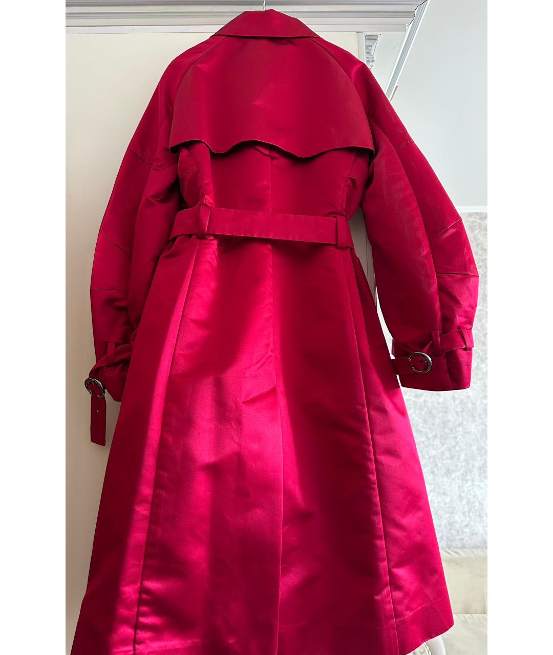 CELINE Красный шелковый тренч/плащ, фото 4