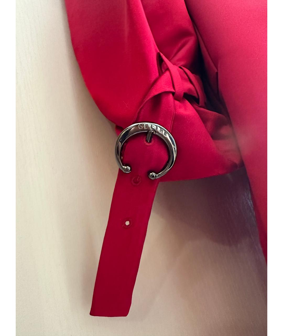 CELINE Красный шелковый тренч/плащ, фото 3