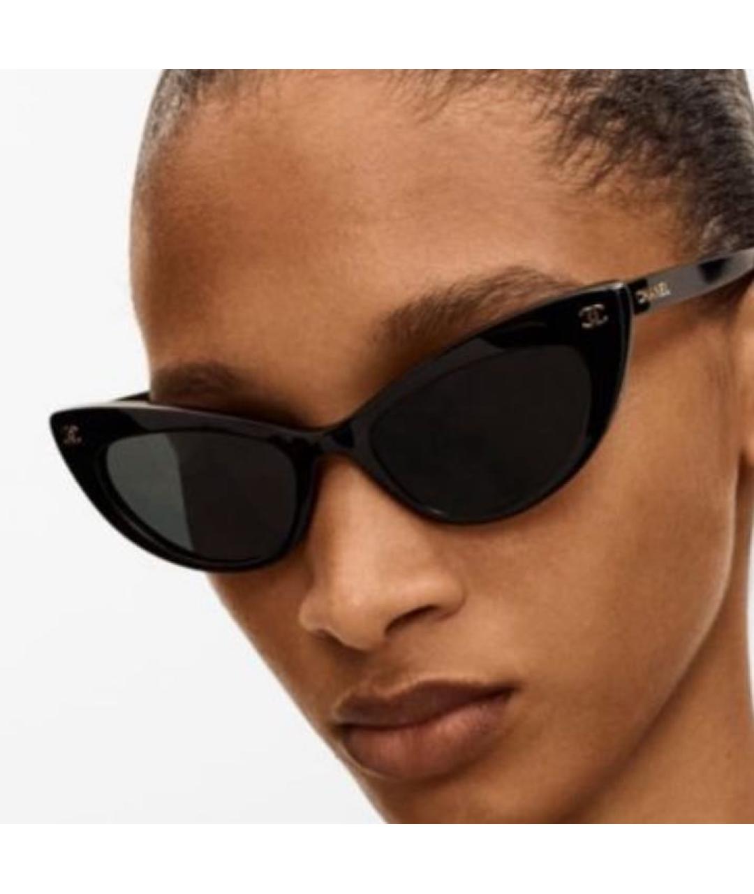 CHANEL Черные пластиковые солнцезащитные очки, фото 4