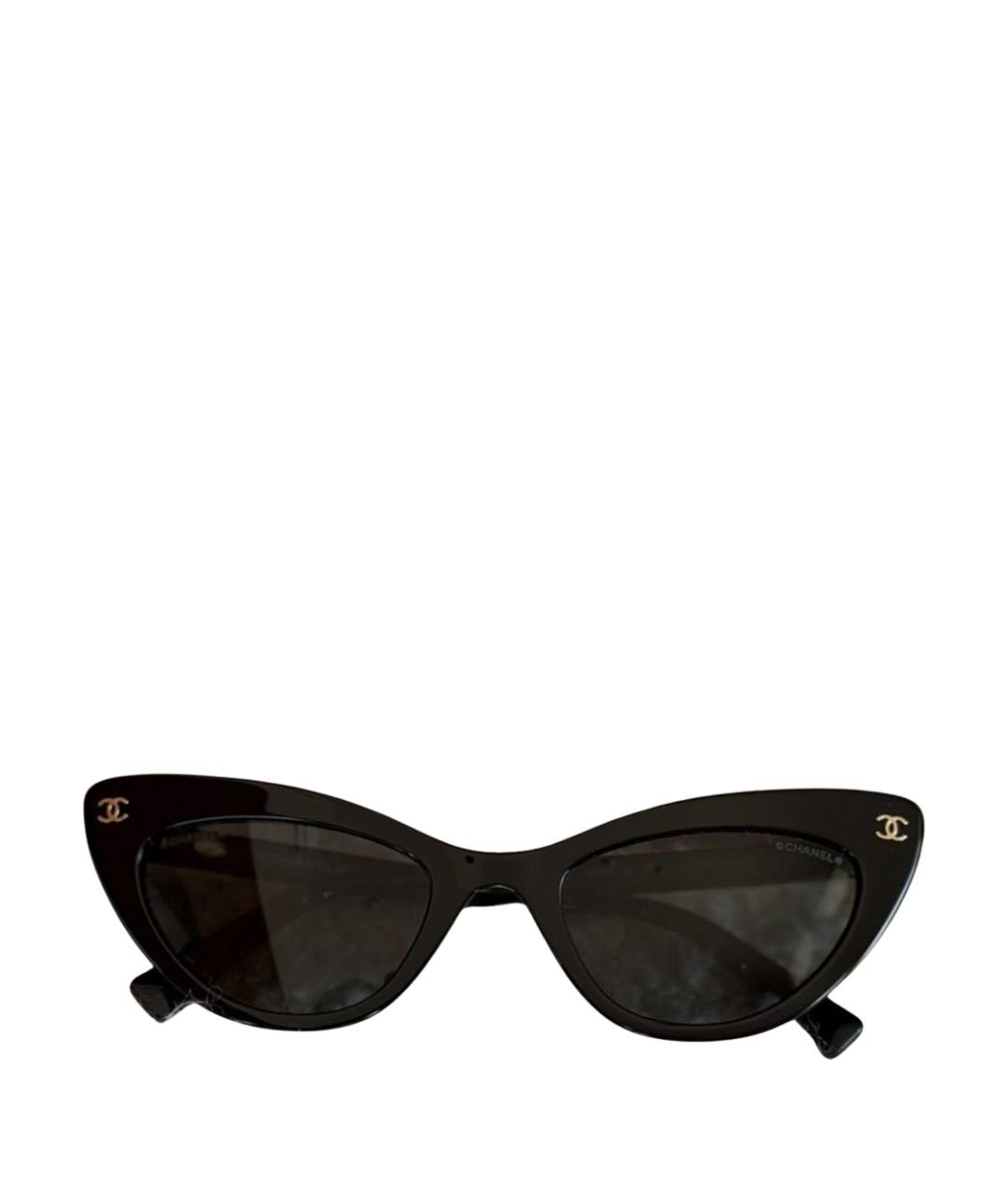CHANEL Черные пластиковые солнцезащитные очки, фото 1