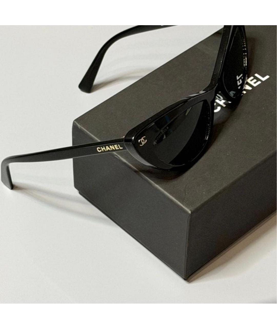 CHANEL Черные пластиковые солнцезащитные очки, фото 3
