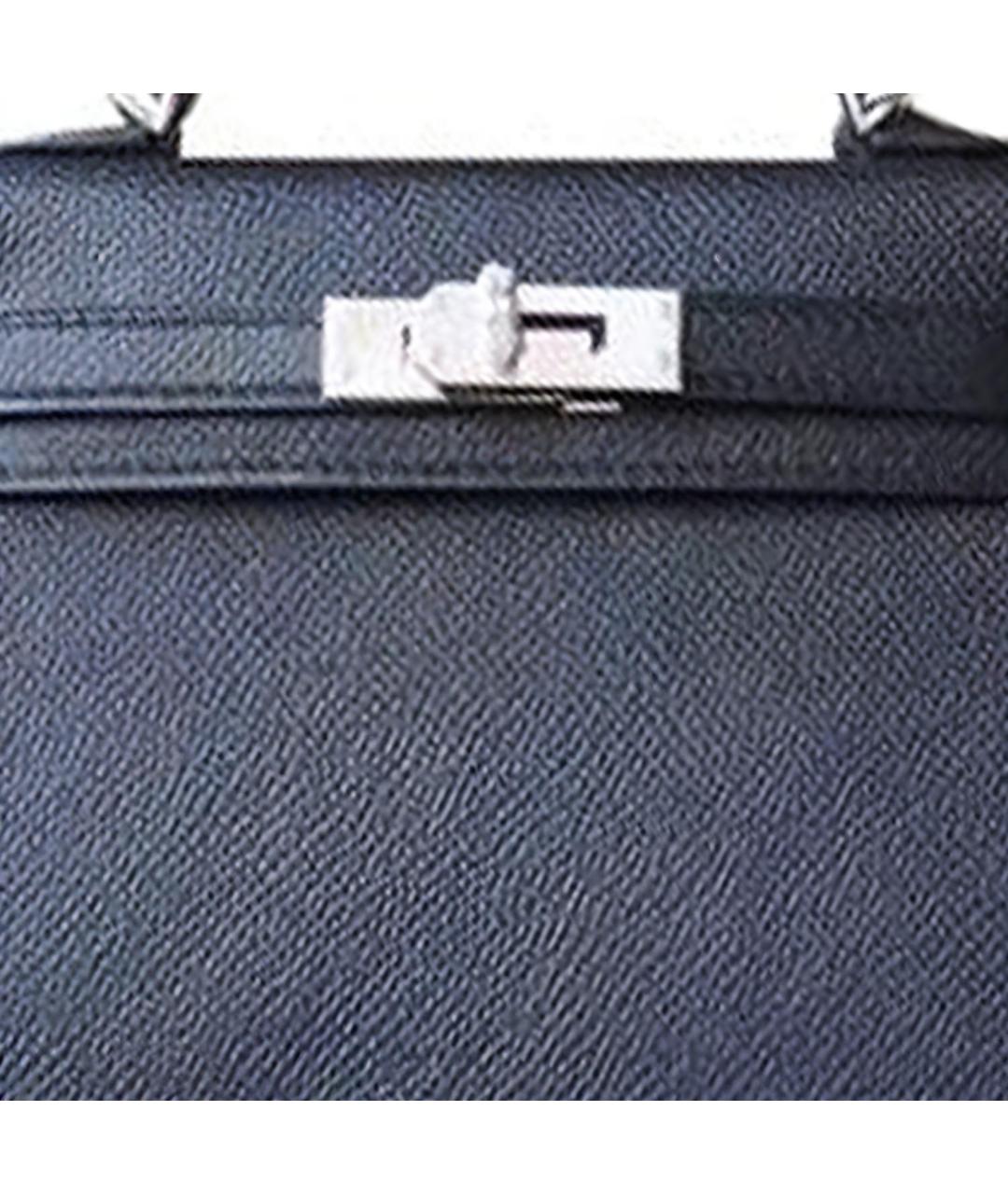 HERMES Синяя сумка с короткими ручками, фото 4