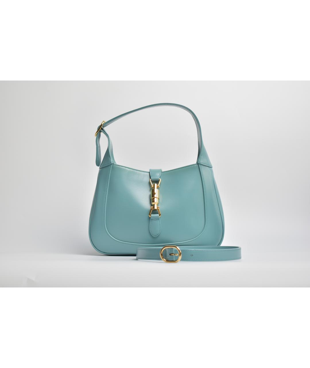 GUCCI Голубая кожаная сумка через плечо, фото 10