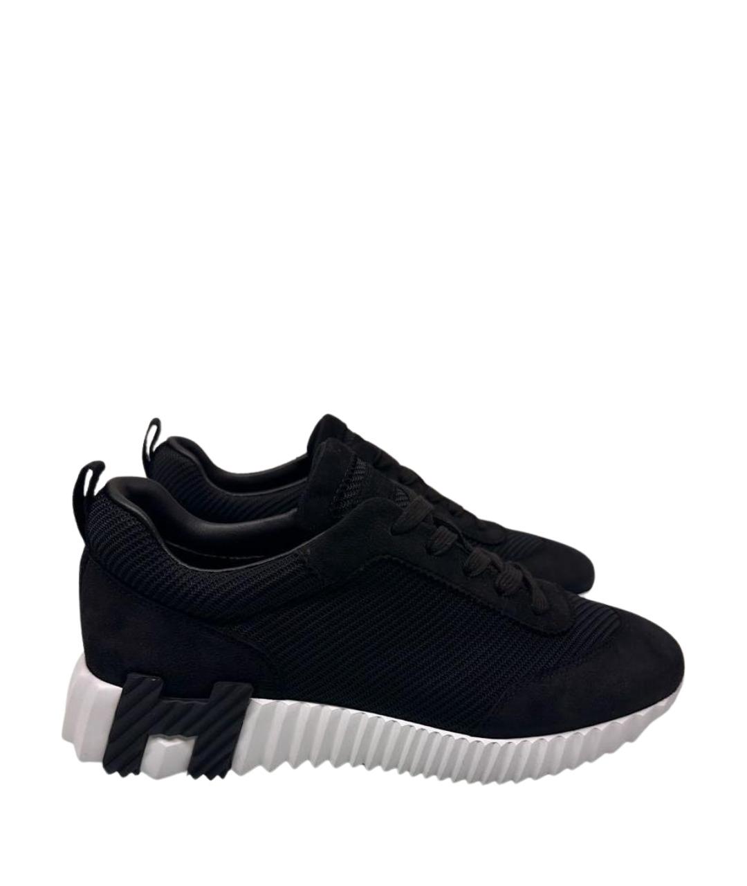 HERMES Черные замшевые кроссовки, фото 1