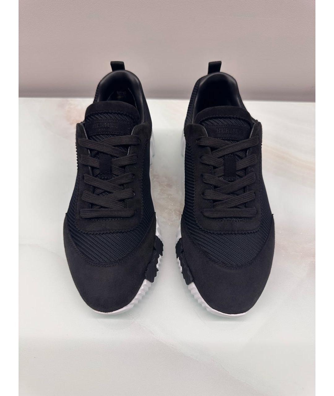 HERMES Черные замшевые кроссовки, фото 2