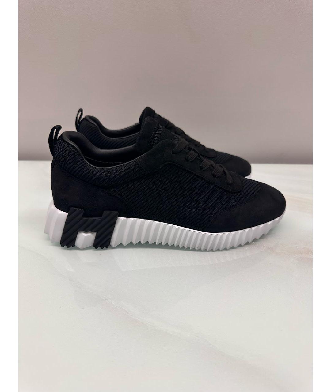 HERMES Черные замшевые кроссовки, фото 8