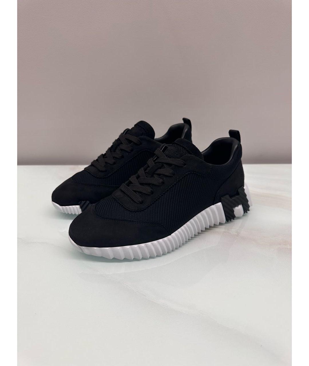 HERMES Черные замшевые кроссовки, фото 5