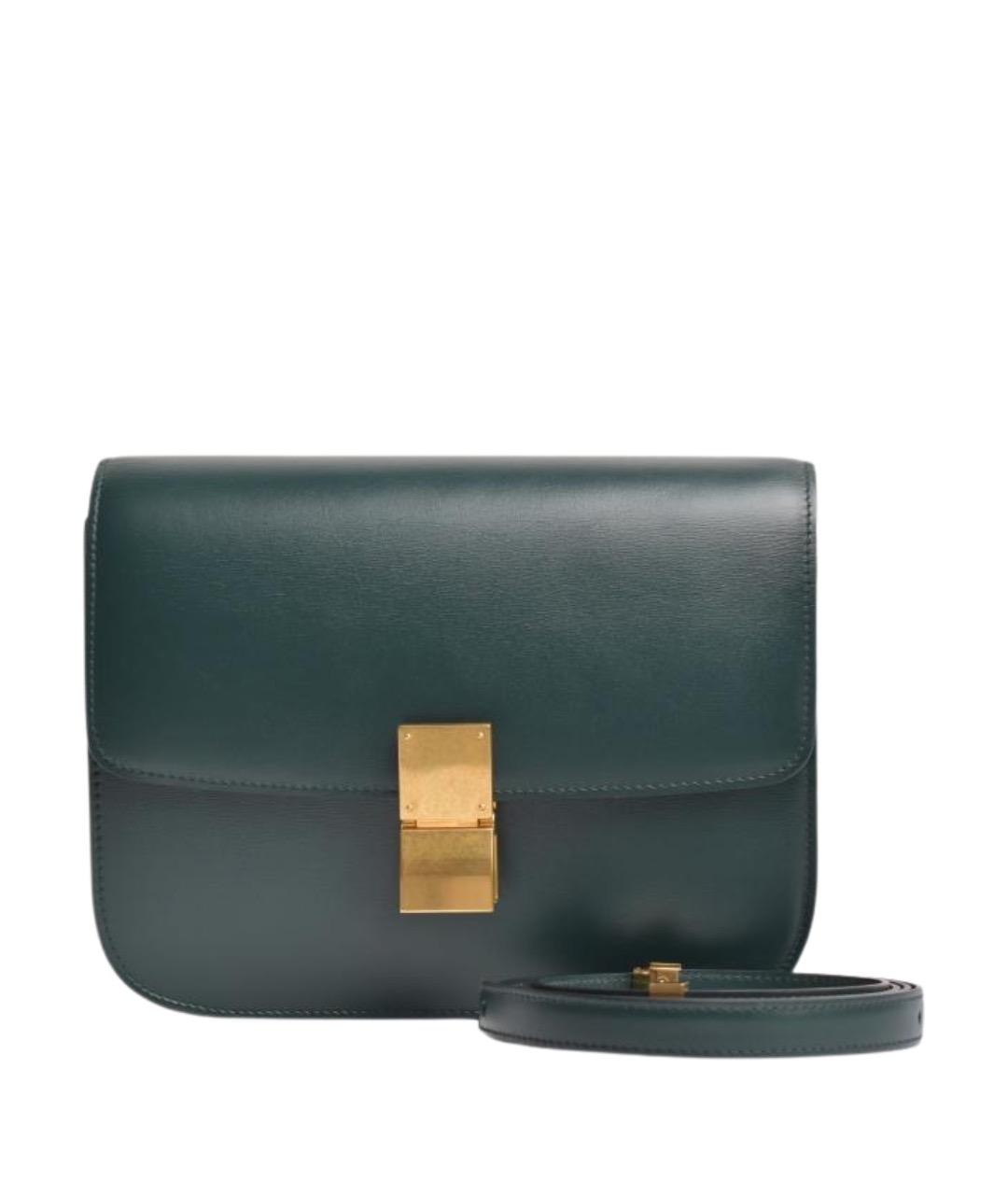 CELINE Зеленая кожаная сумка через плечо, фото 1