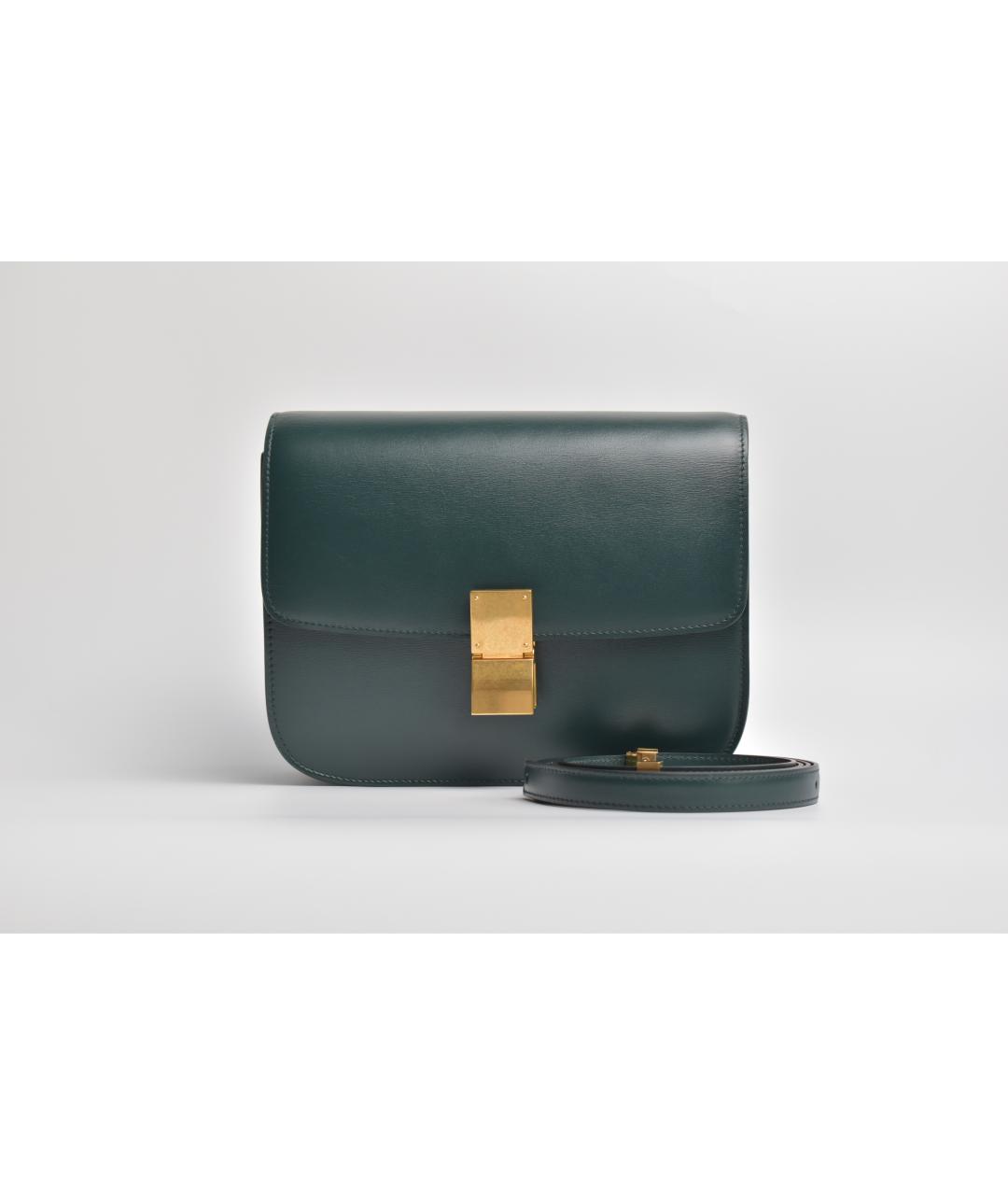 CELINE Зеленая кожаная сумка через плечо, фото 7