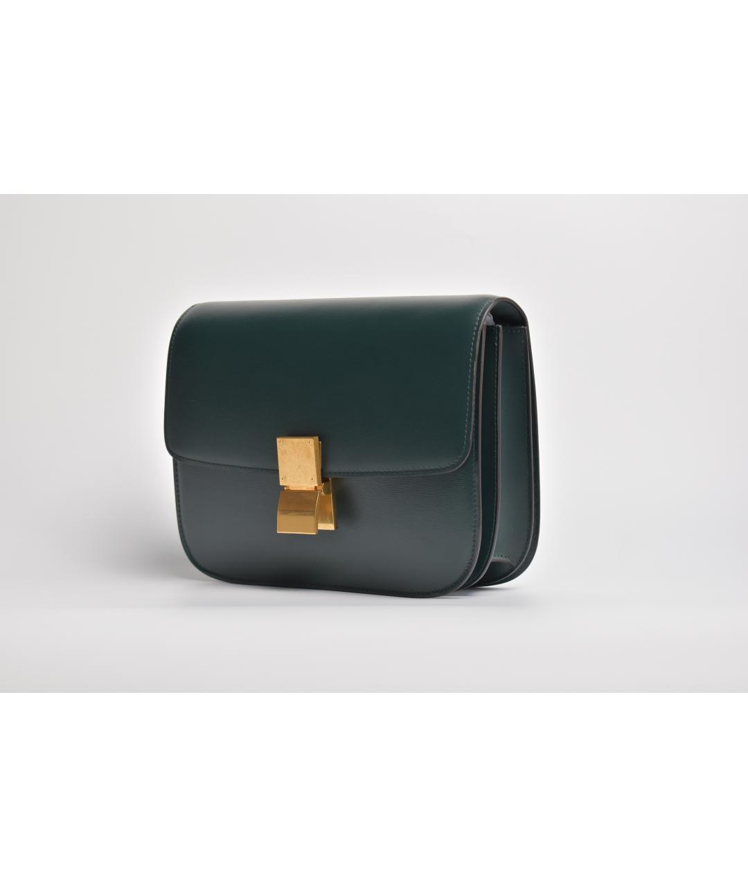 CELINE Зеленая кожаная сумка через плечо, фото 2