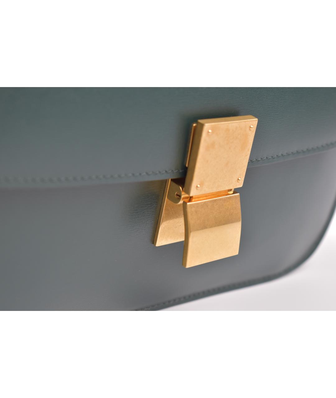 CELINE Зеленая кожаная сумка через плечо, фото 6