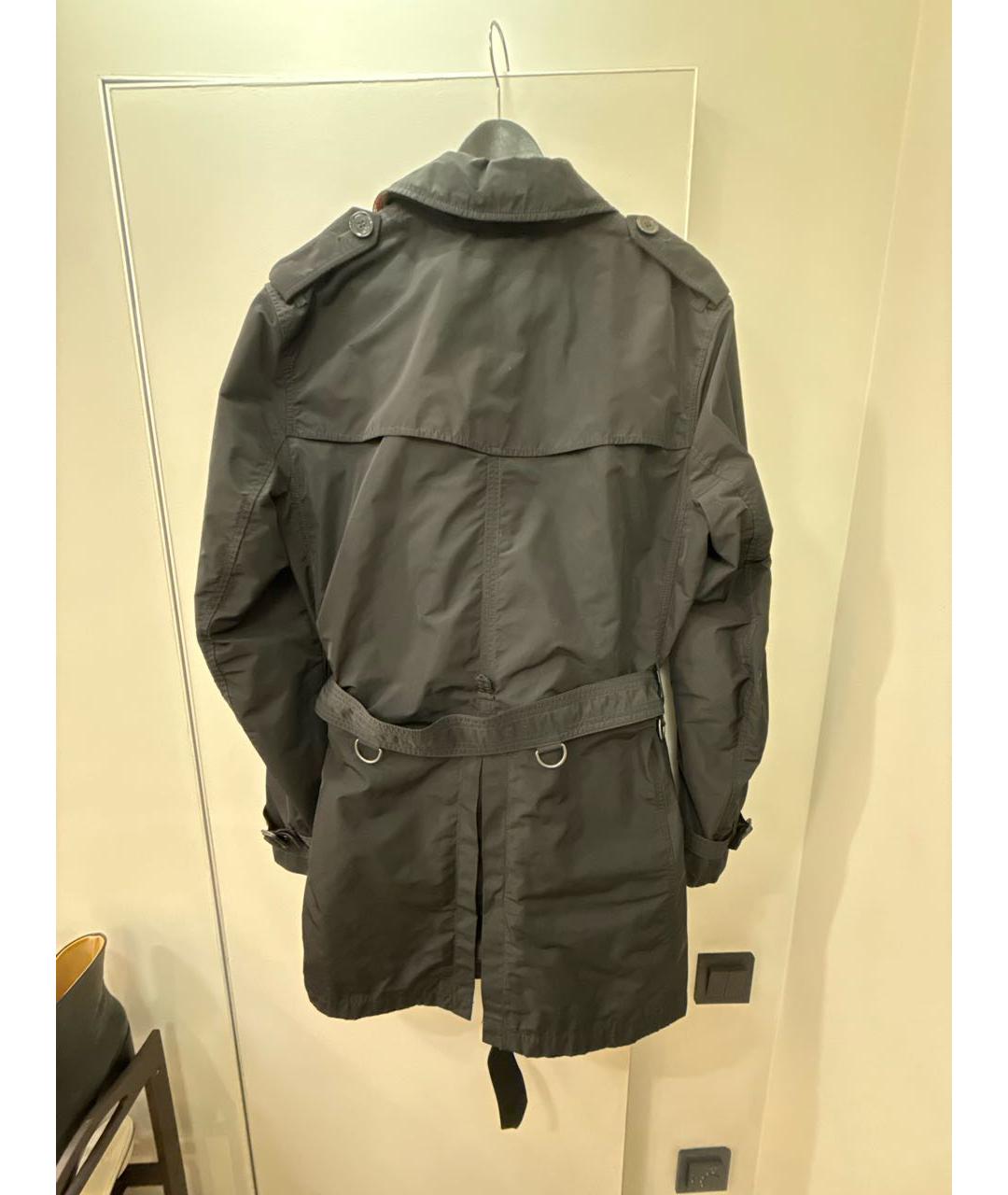 BURBERRY Черный полиэстеровый тренч / плащ, фото 2