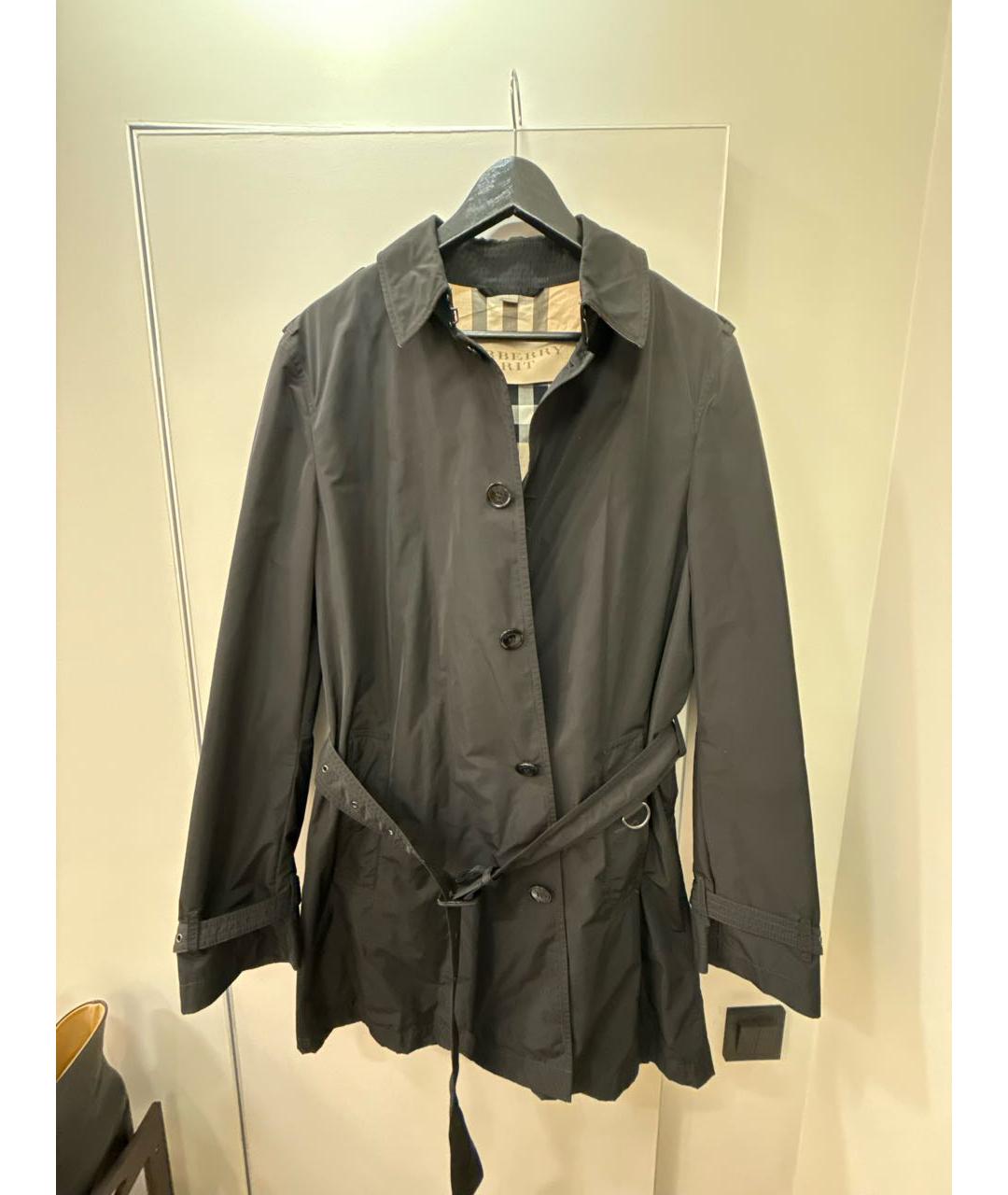 BURBERRY Черный полиэстеровый тренч / плащ, фото 5