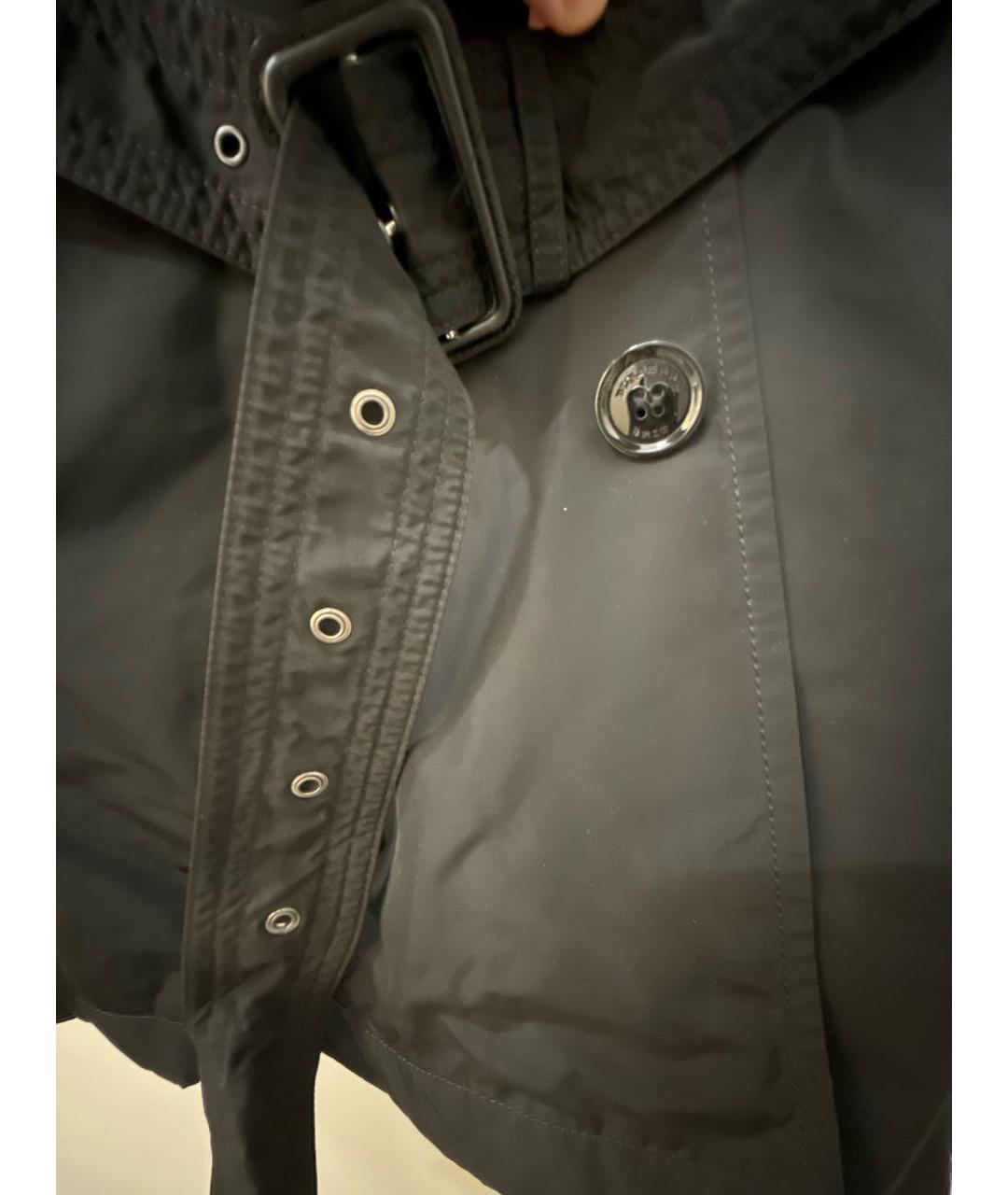 BURBERRY Черный полиэстеровый тренч / плащ, фото 4