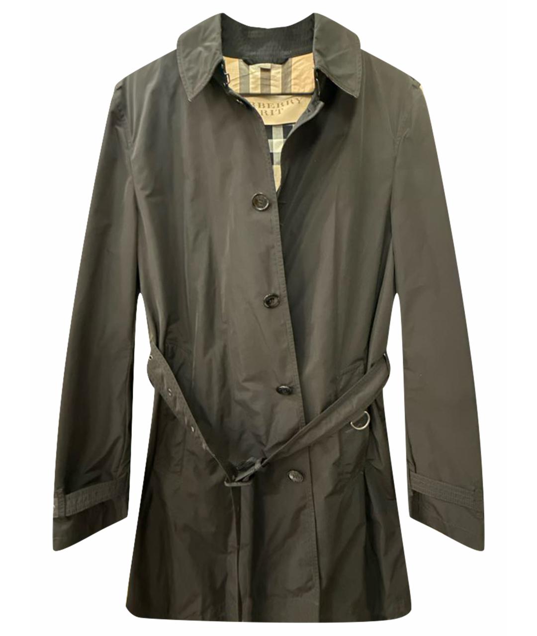 BURBERRY Черный полиэстеровый тренч / плащ, фото 1