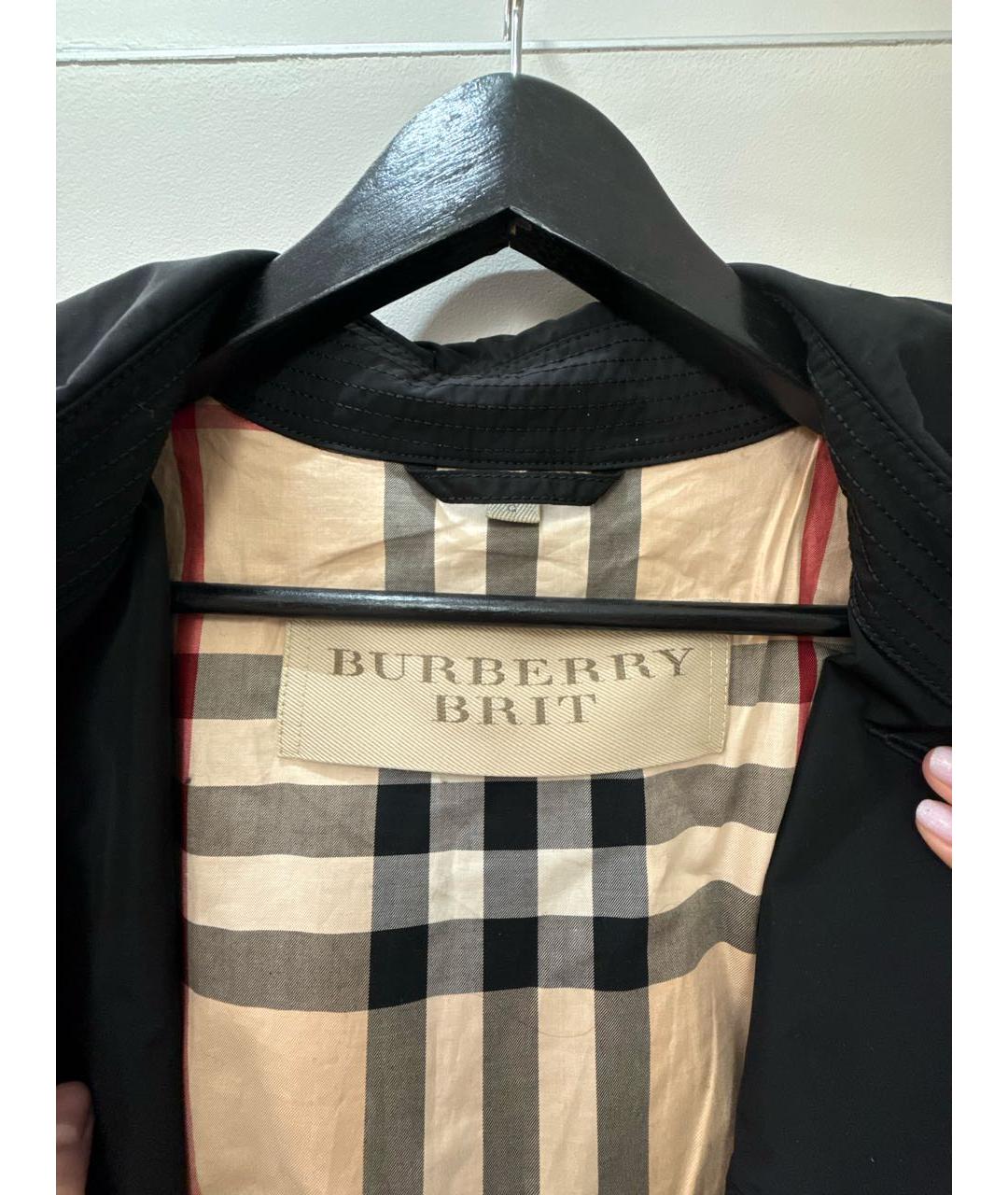 BURBERRY Черный полиэстеровый тренч / плащ, фото 3