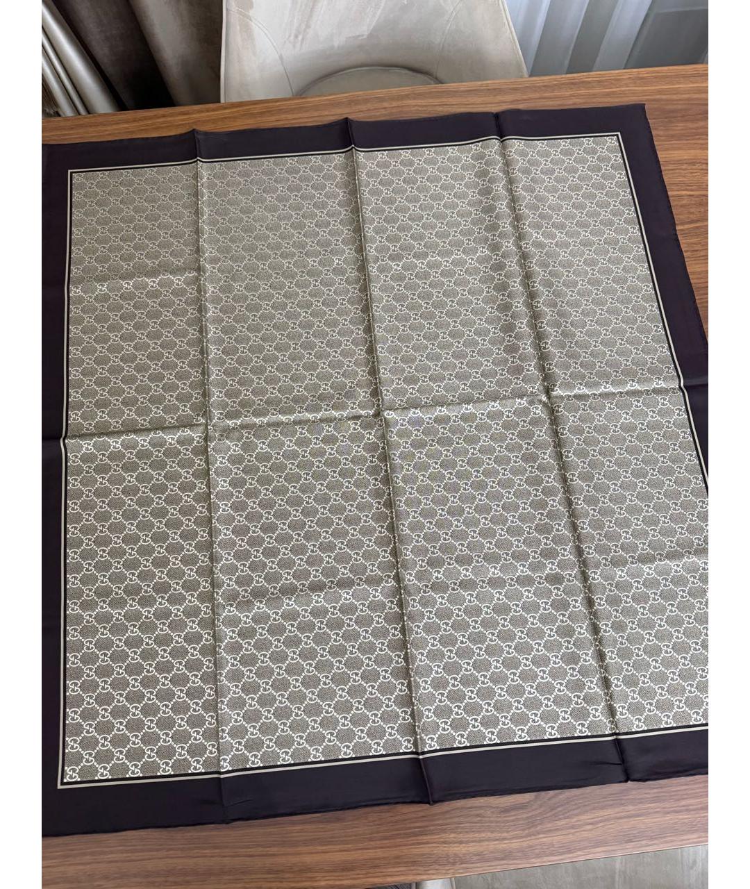 GUCCI Золотой шелковый платок, фото 2