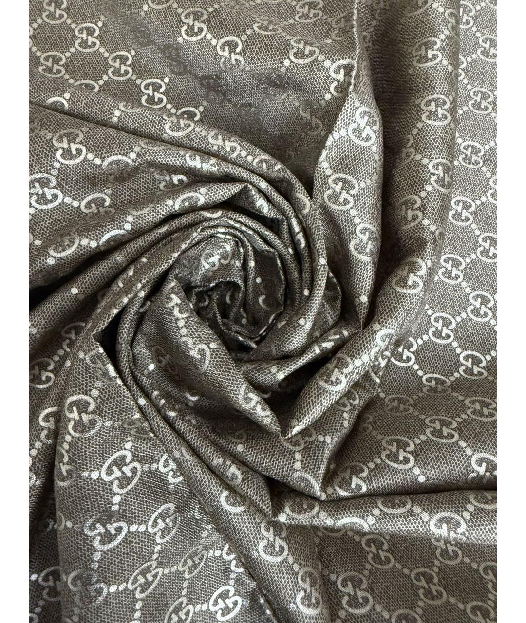 GUCCI Золотой шелковый платок, фото 4