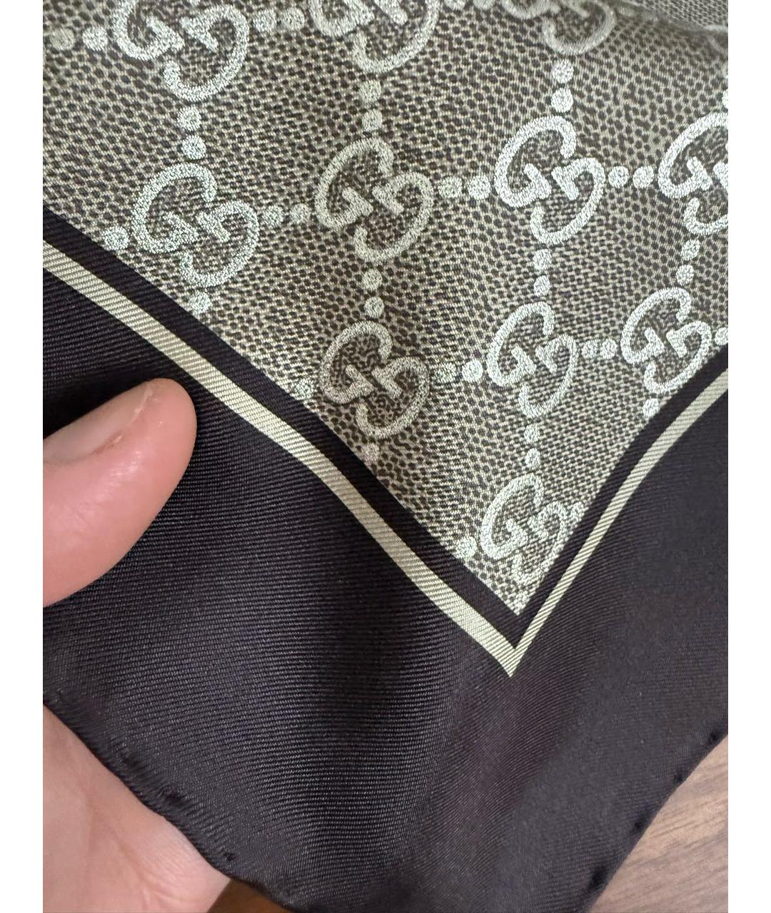 GUCCI Золотой шелковый платок, фото 3