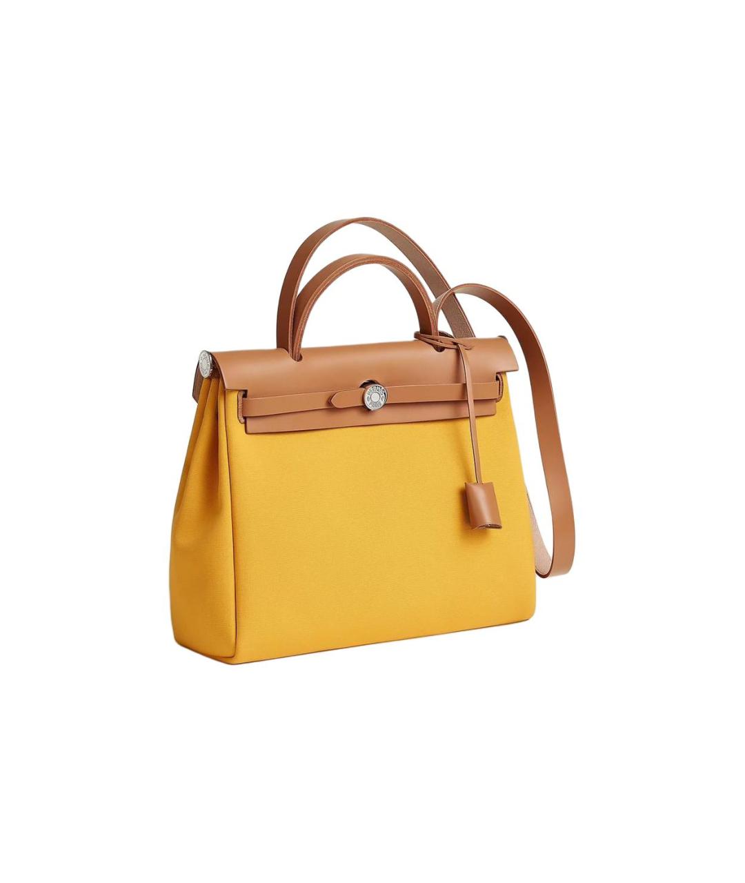 HERMES Горчичная сумка с короткими ручками, фото 2