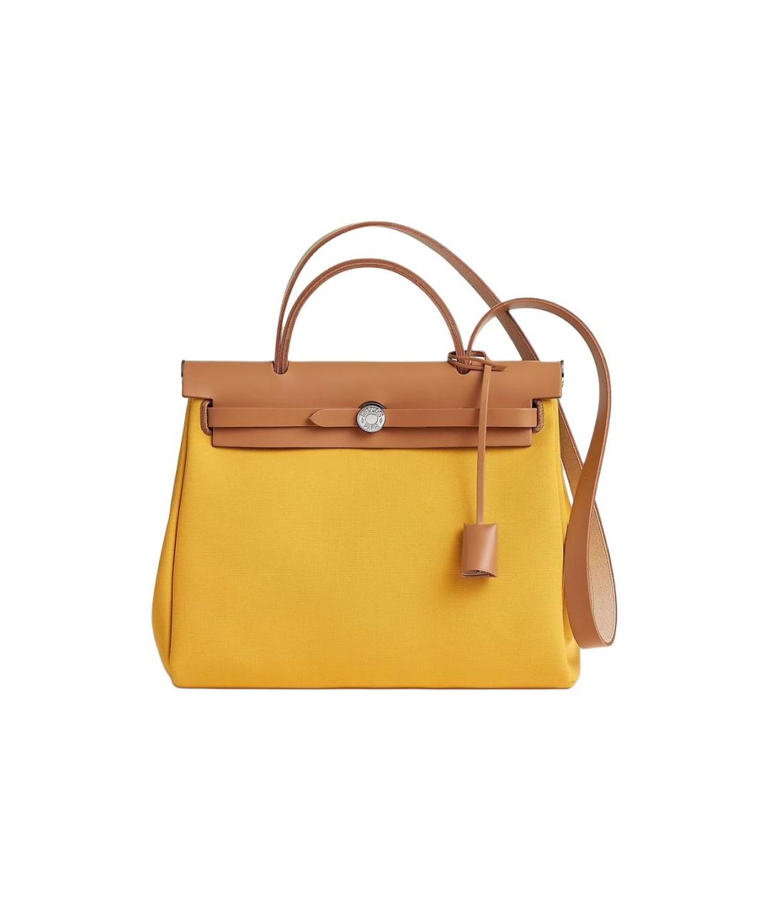 HERMES Горчичная сумка с короткими ручками, фото 5