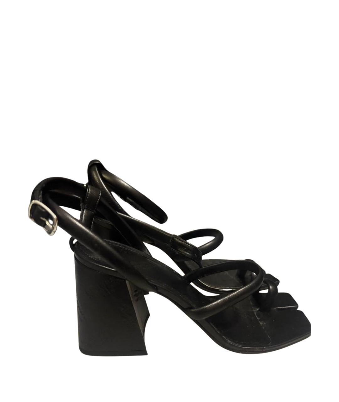 MAISON MARGIELA Черные кожаные босоножки, фото 1