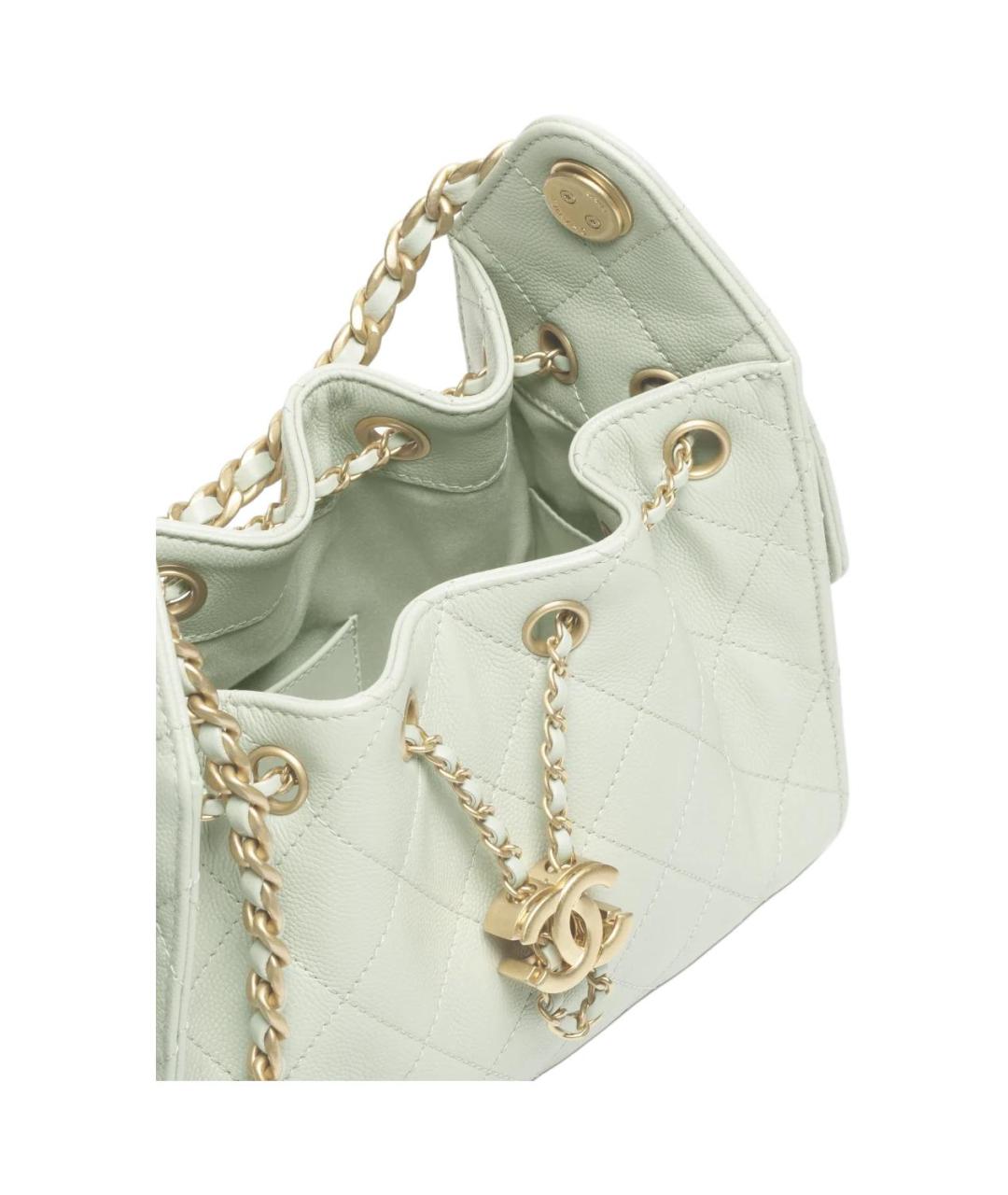 CHANEL Салатовая кожаная сумка через плечо, фото 3