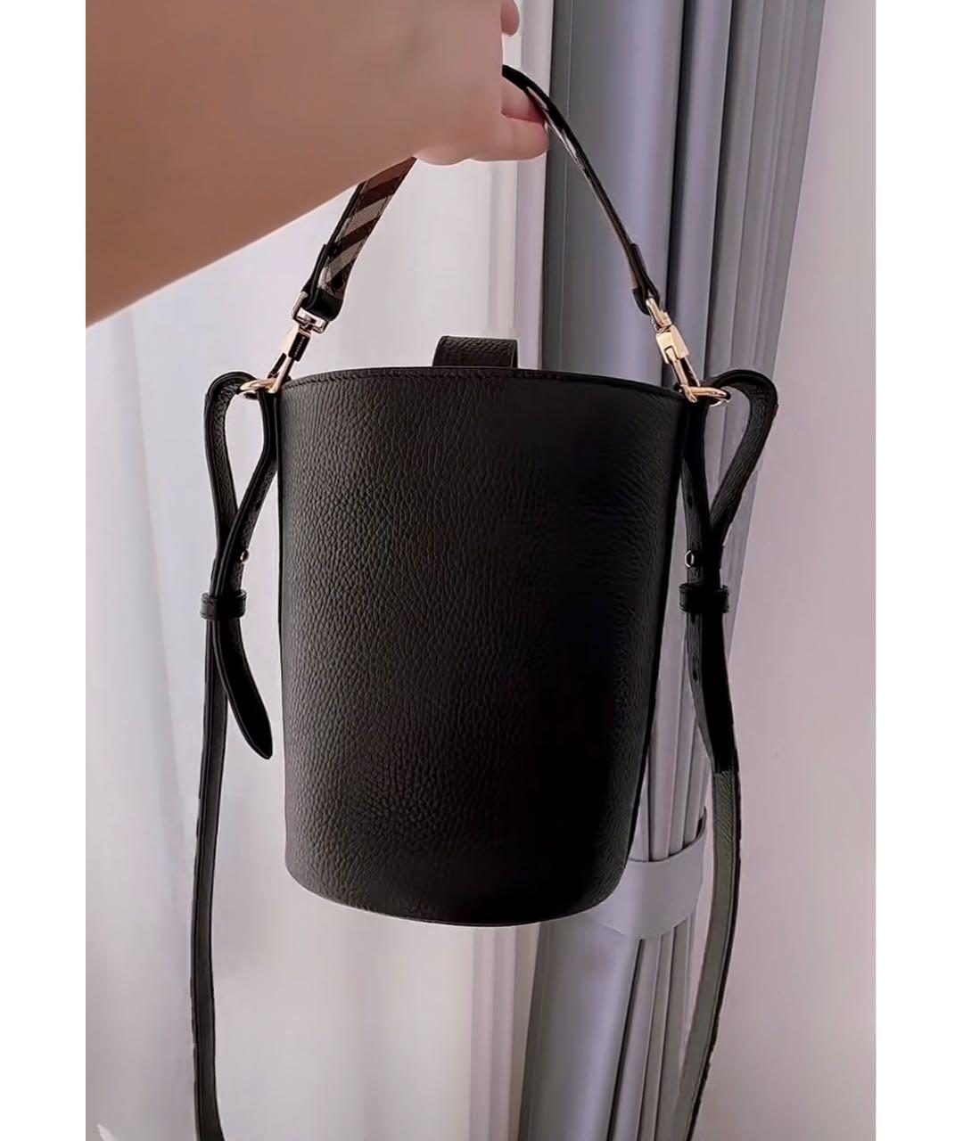 BURBERRY Черная кожаная сумка через плечо, фото 6
