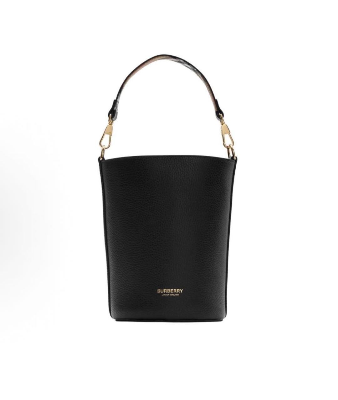 BURBERRY Черная кожаная сумка через плечо, фото 2