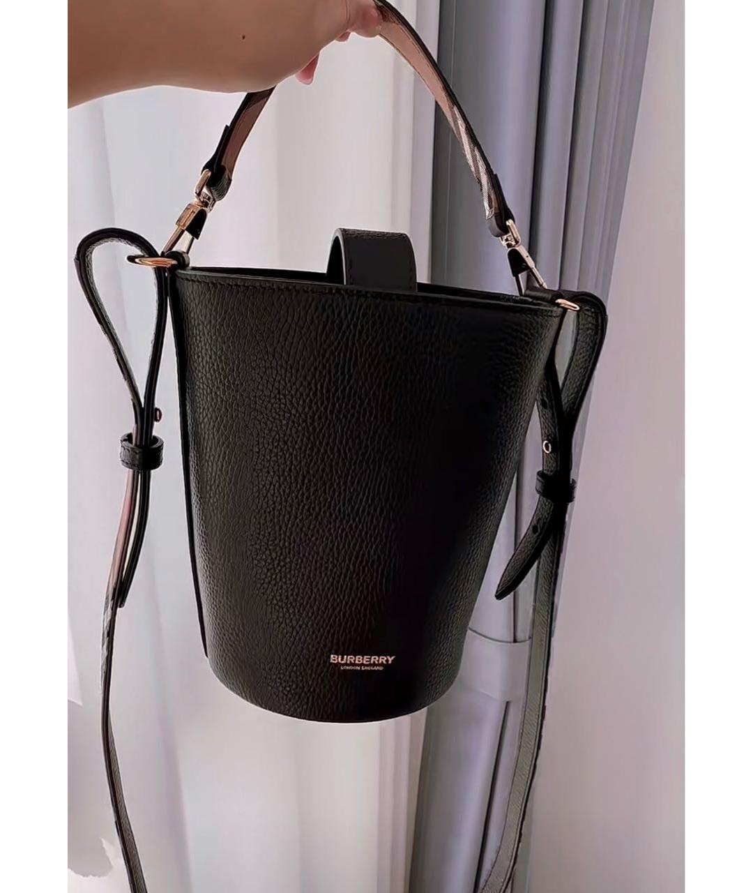 BURBERRY Черная кожаная сумка через плечо, фото 5