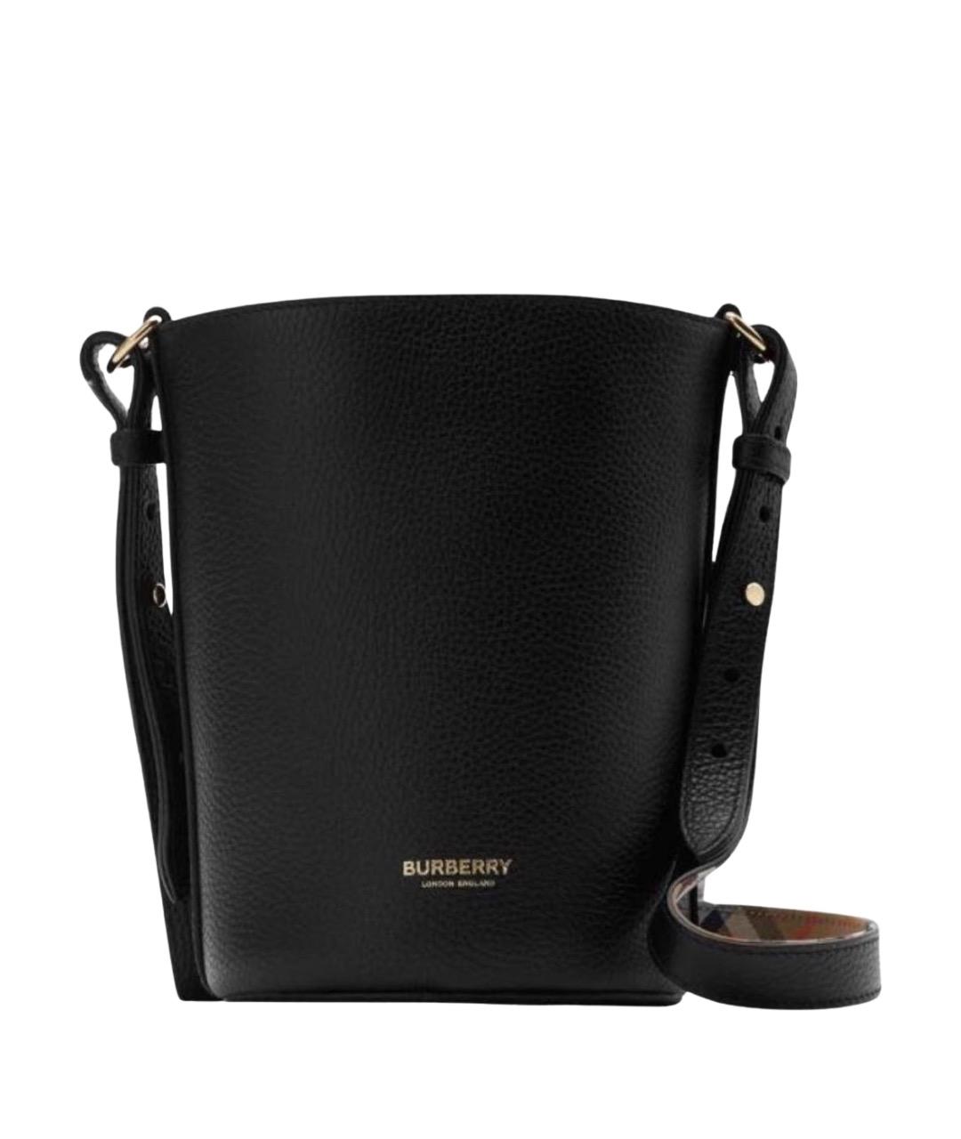 BURBERRY Черная кожаная сумка через плечо, фото 1