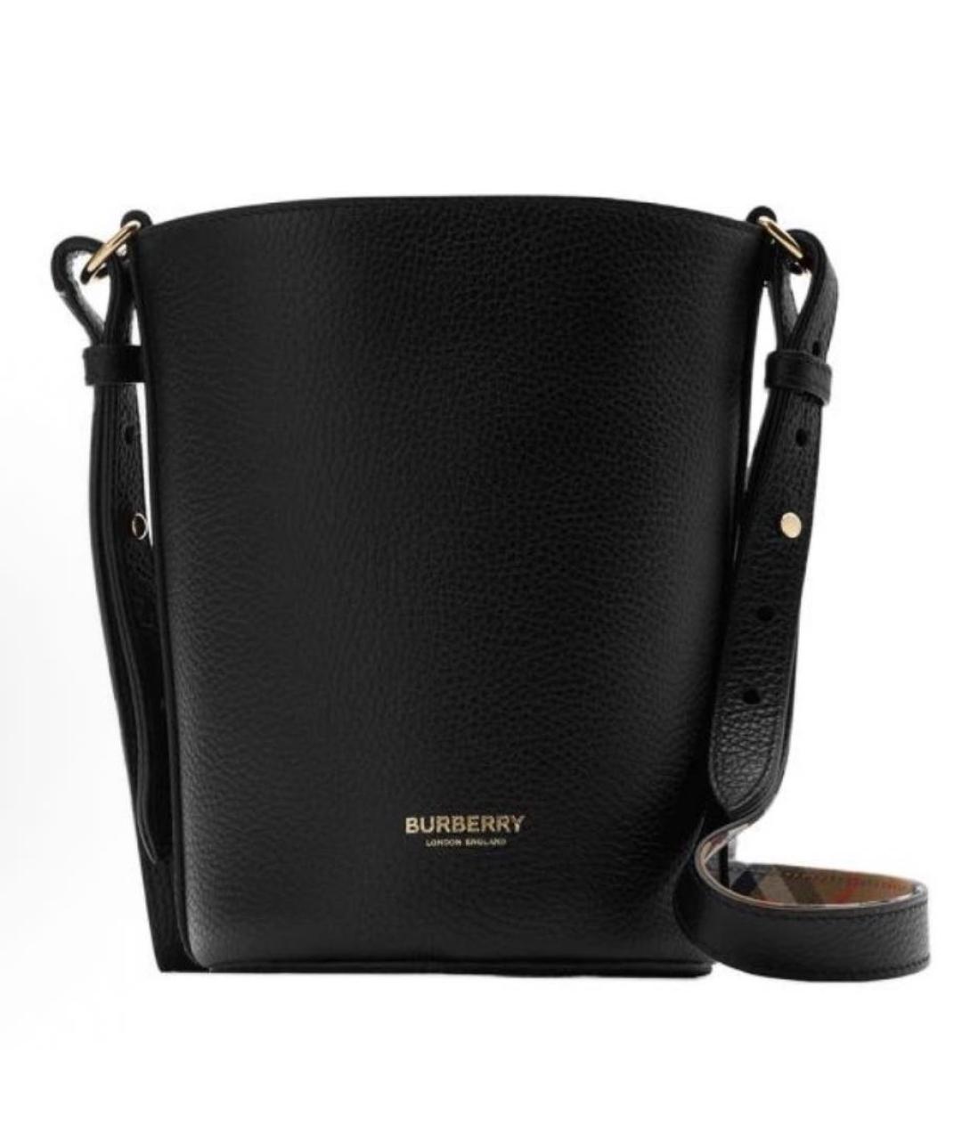 BURBERRY Черная кожаная сумка через плечо, фото 9