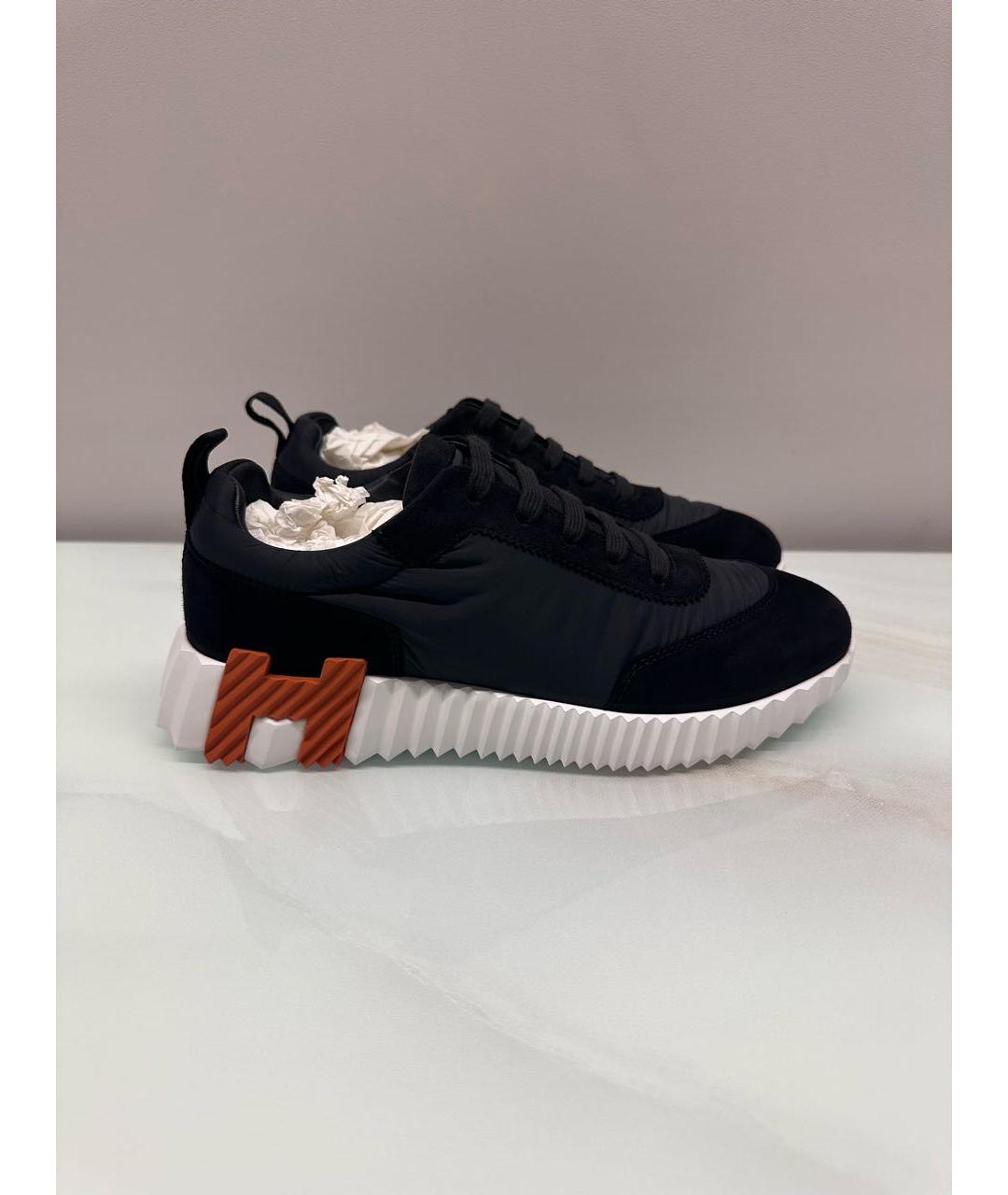 HERMES Черные замшевые кроссовки, фото 8