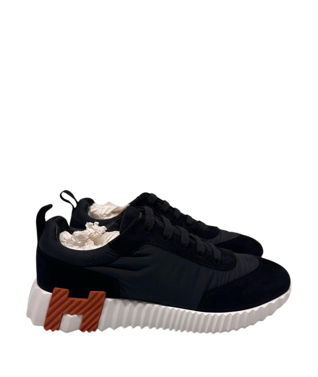 HERMES Черные замшевые кроссовки, фото 1