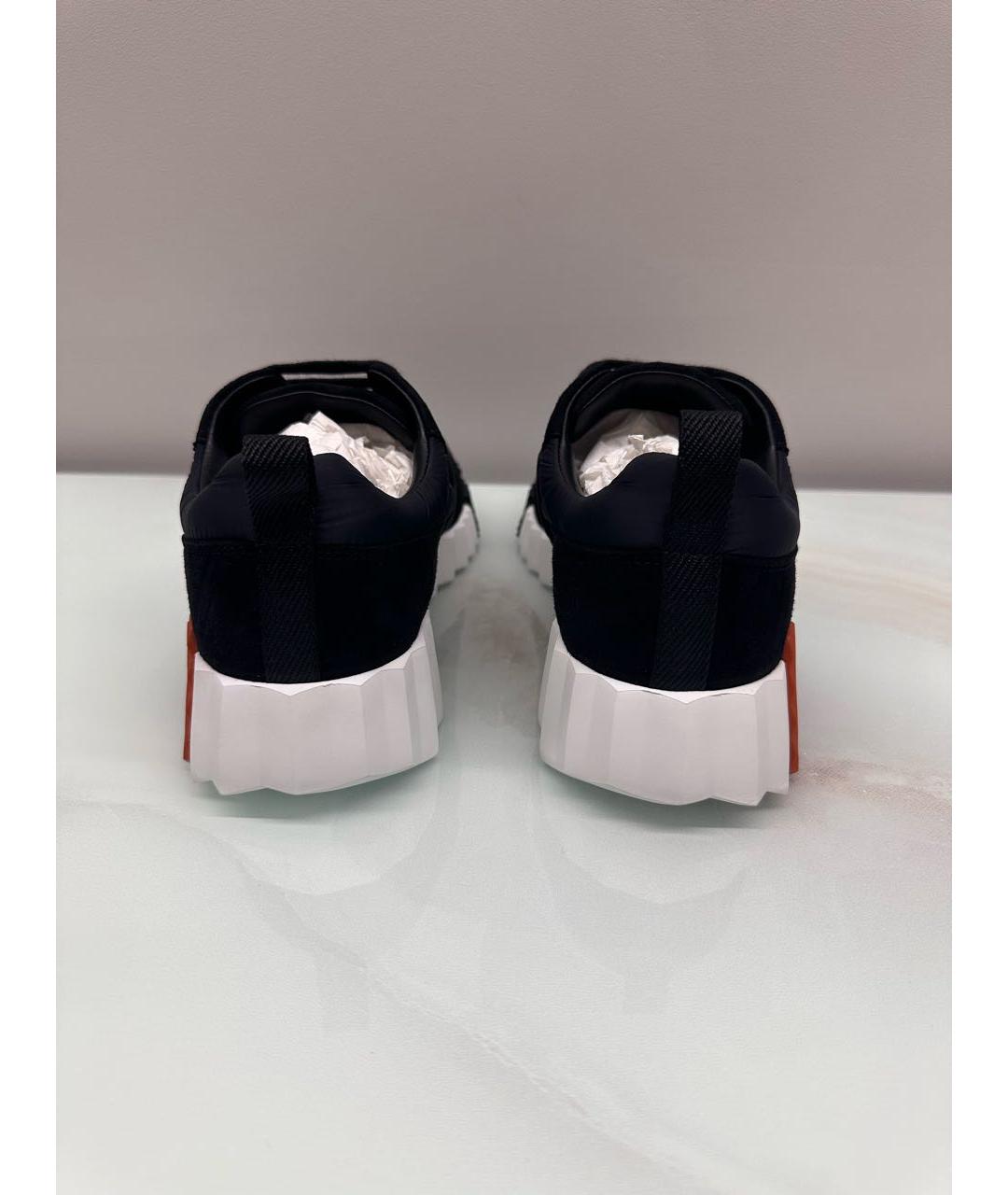 HERMES Черные замшевые кроссовки, фото 4