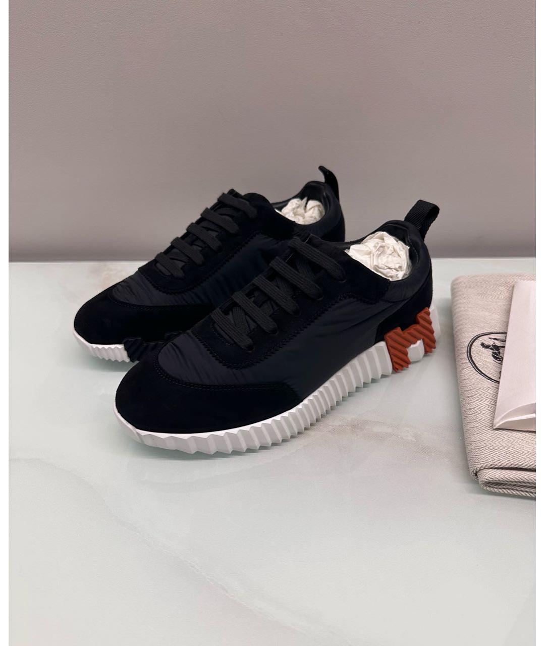 HERMES Черные замшевые кроссовки, фото 3