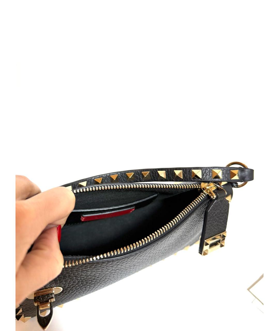 VALENTINO Черная кожаная сумка через плечо, фото 4