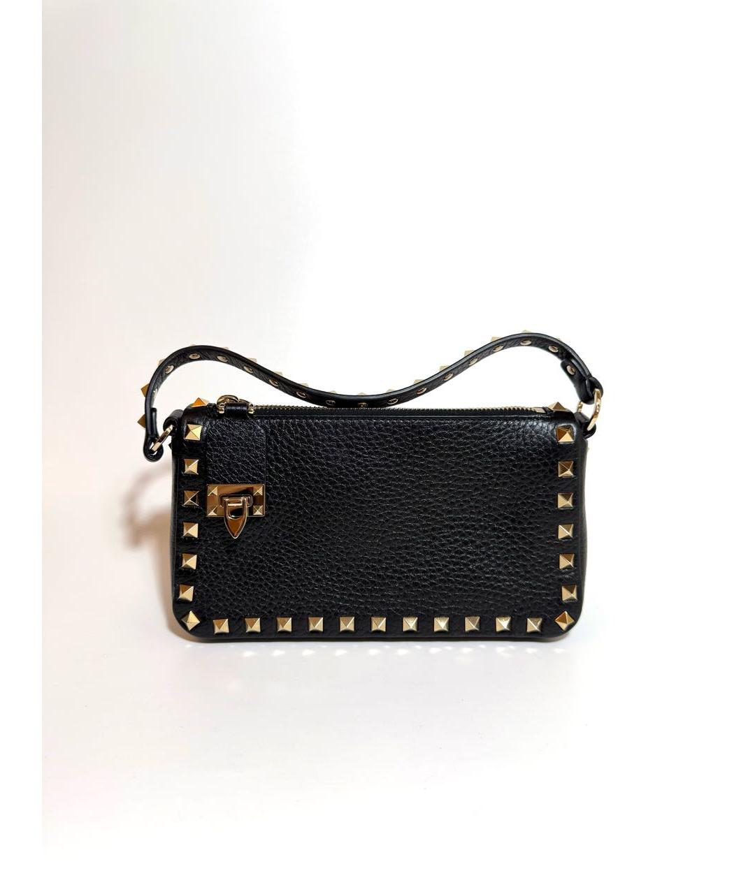 VALENTINO Черная кожаная сумка через плечо, фото 6