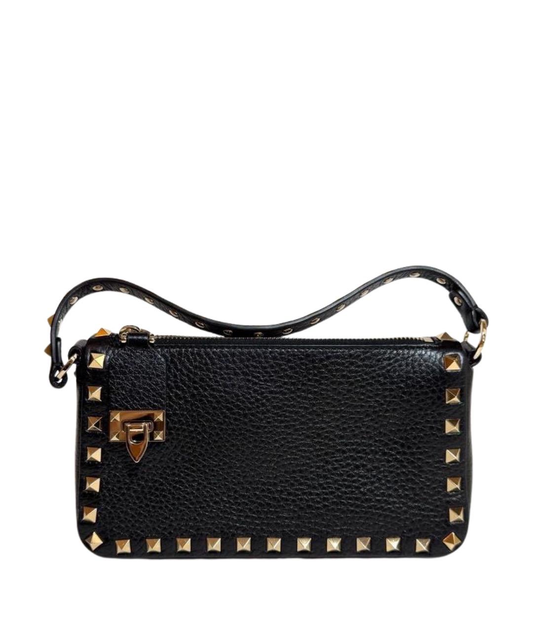 VALENTINO Черная кожаная сумка через плечо, фото 1