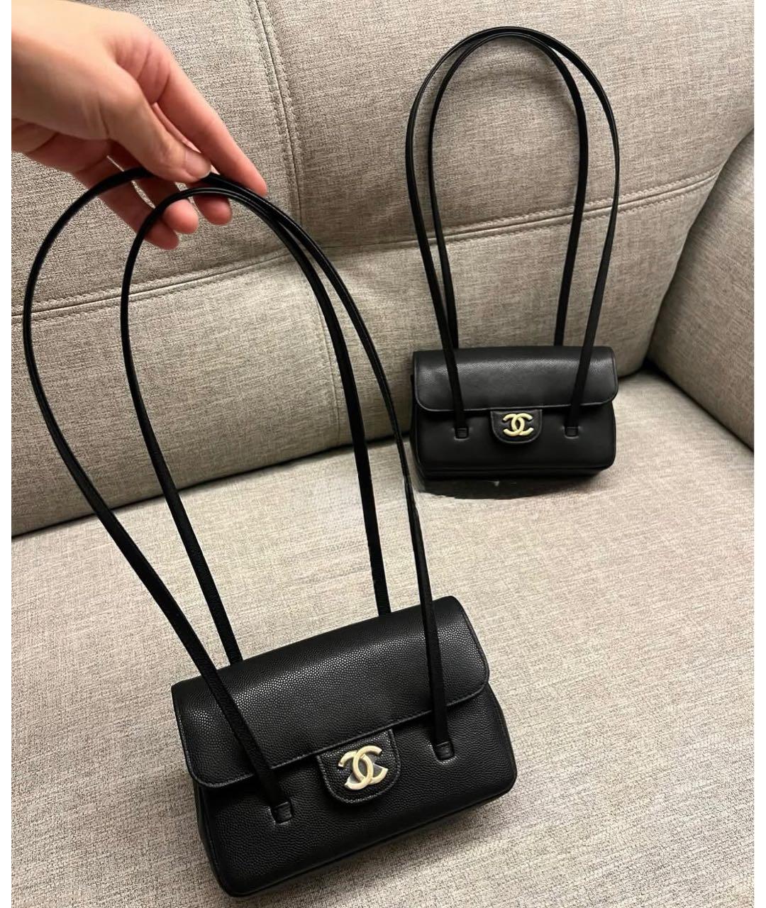 CHANEL Черная кожаная сумка через плечо, фото 2