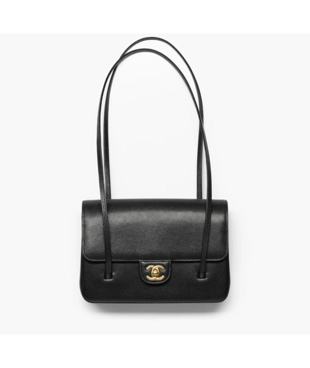 CHANEL Черная кожаная сумка через плечо, фото 3