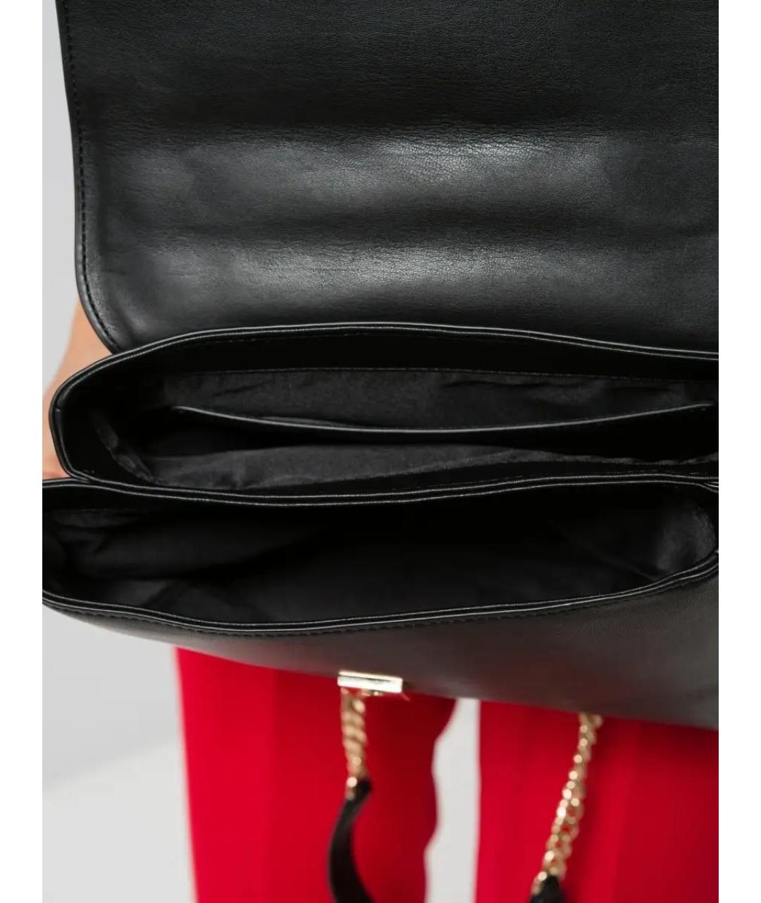 TRUSSARDI Черная сумка с короткими ручками из искусственной кожи, фото 5