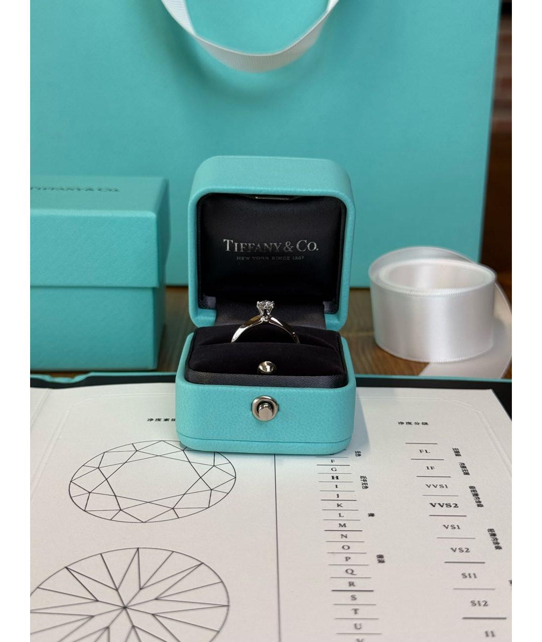 TIFFANY&CO Белое платиновое кольцо, фото 4