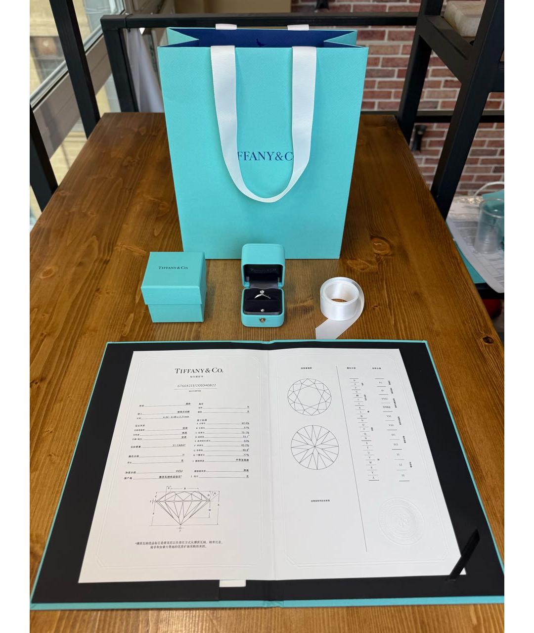 TIFFANY&CO Белое платиновое кольцо, фото 3