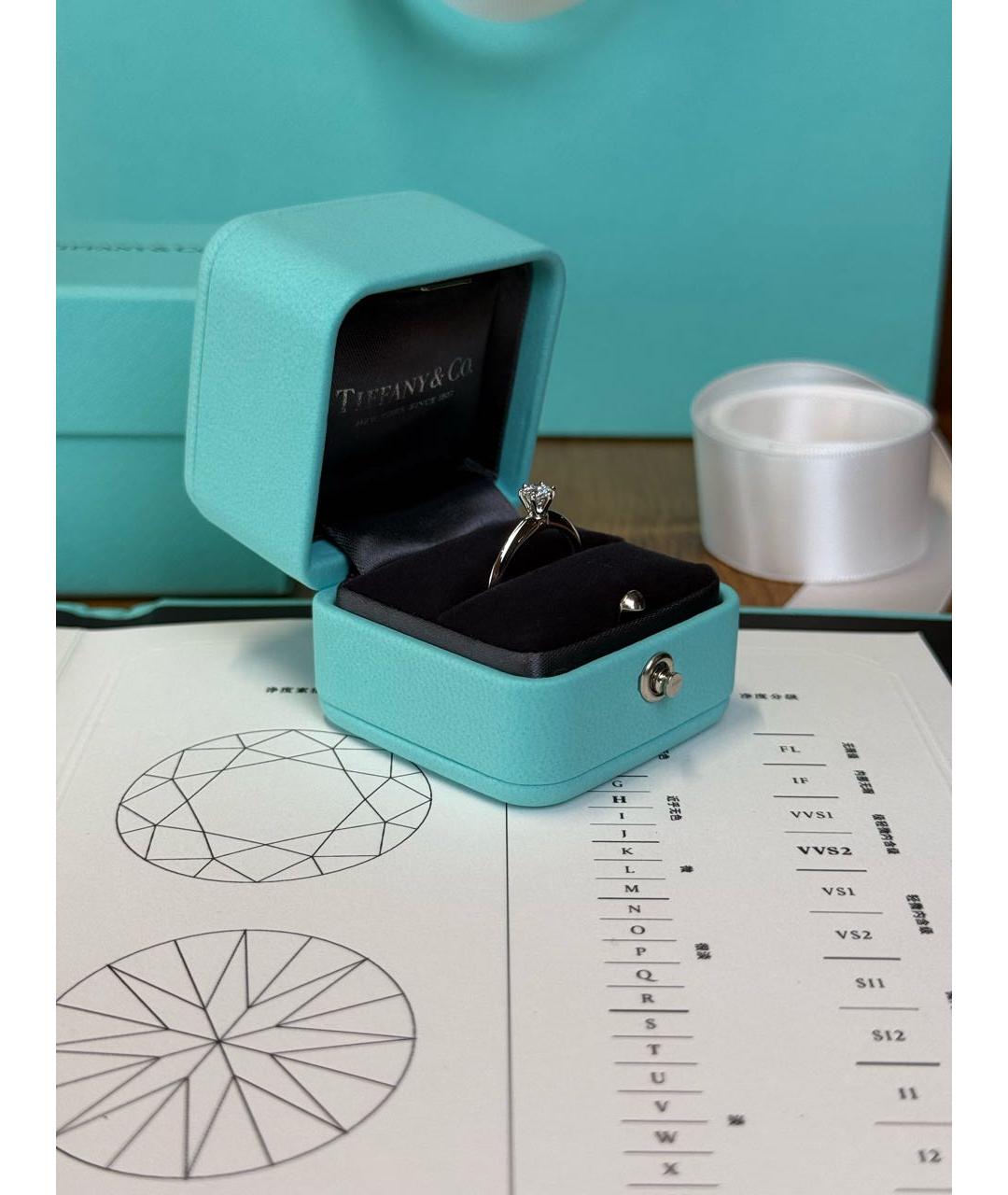 TIFFANY&CO Белое платиновое кольцо, фото 5