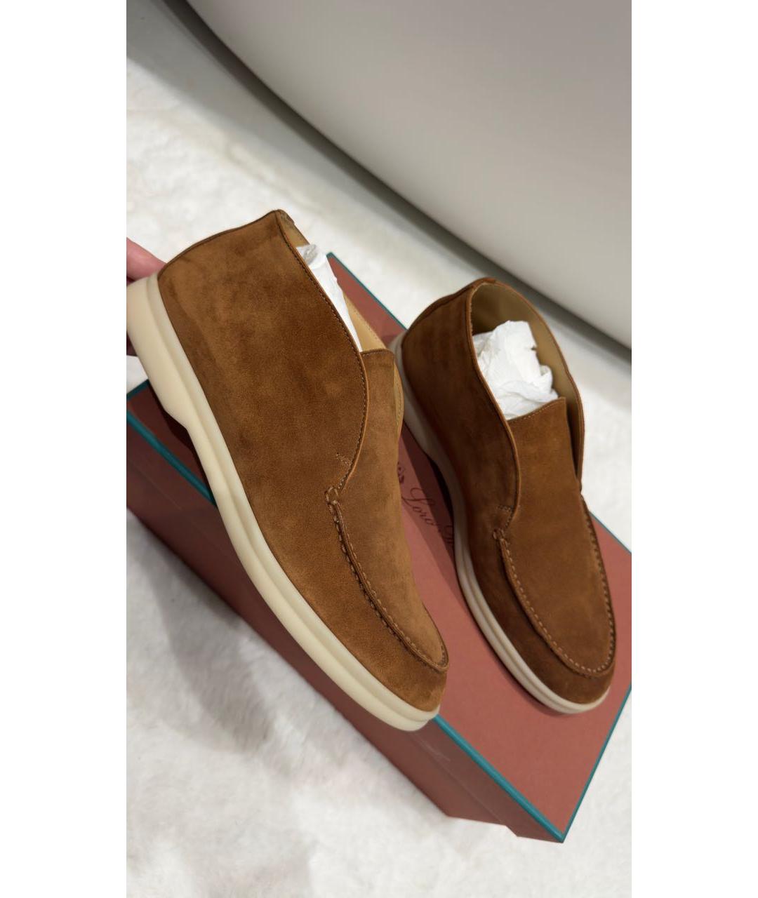 LORO PIANA Оранжевое замшевые лоферы, фото 5