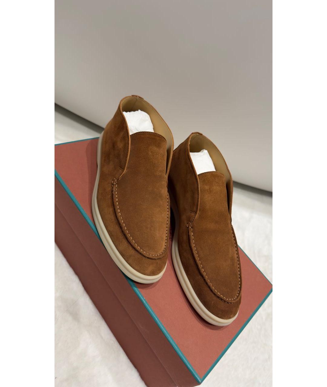 LORO PIANA Оранжевое замшевые лоферы, фото 2