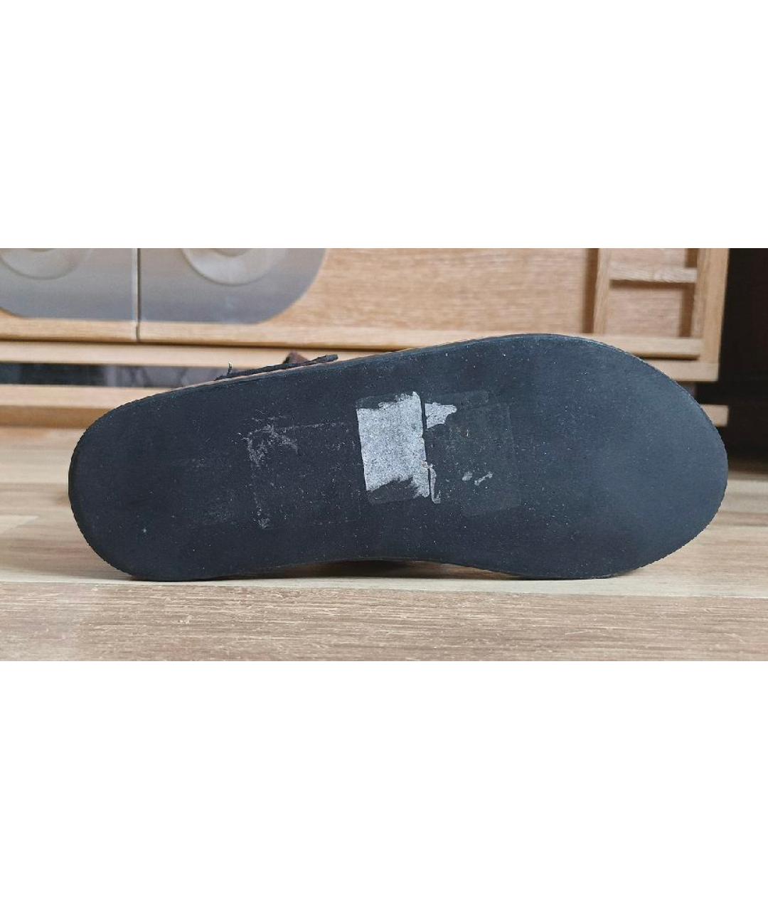 DRIES VAN NOTEN Коричневые кожаные сандалии, фото 6