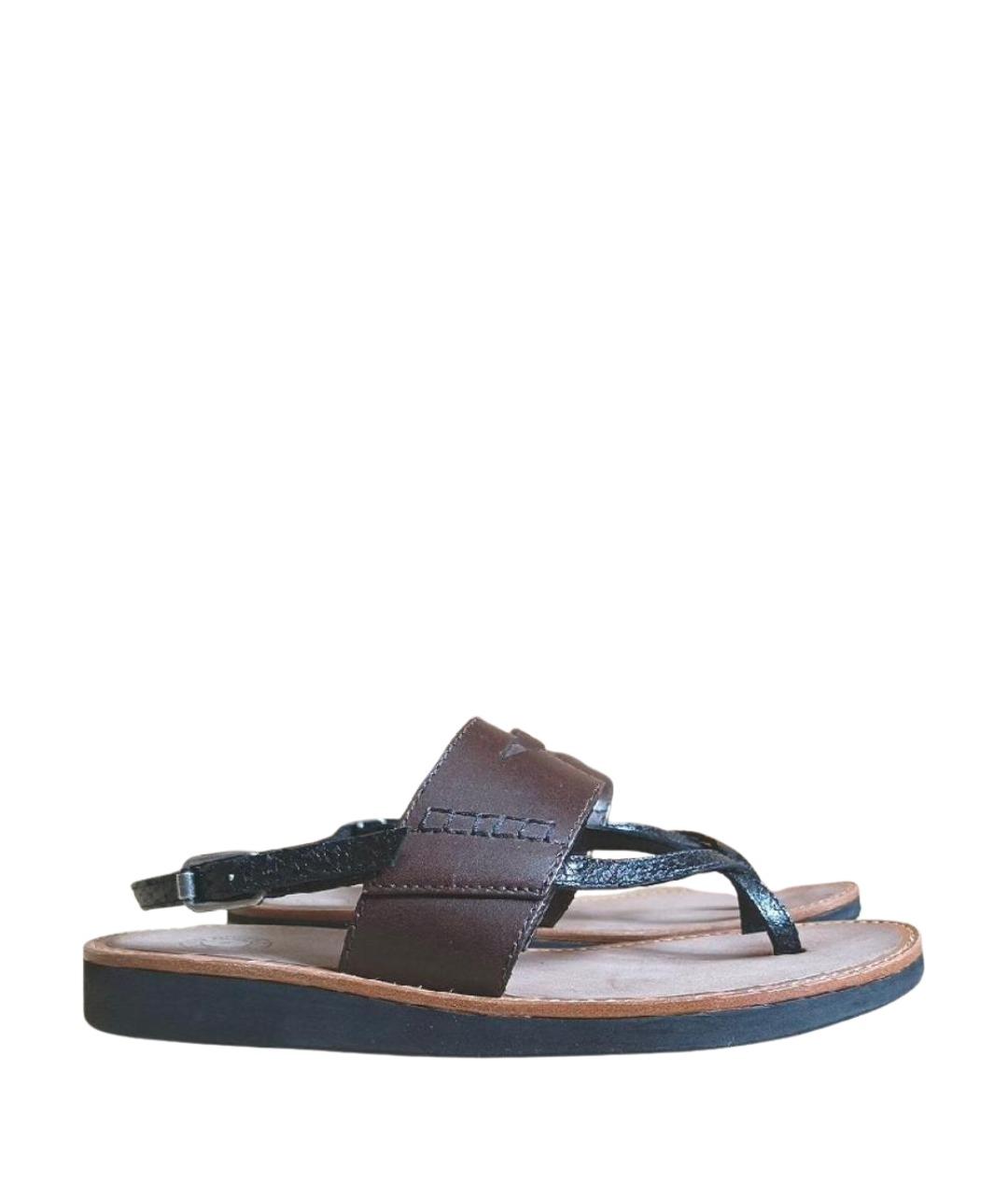 DRIES VAN NOTEN Коричневые кожаные сандалии, фото 1