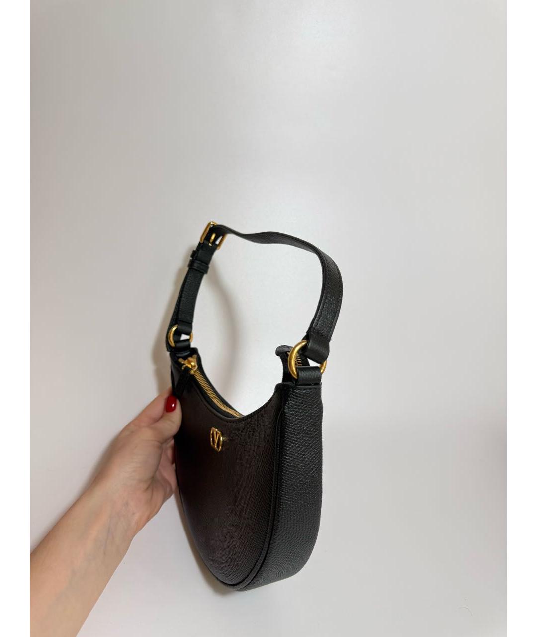 VALENTINO Черная кожаная сумка через плечо, фото 2